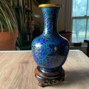 Blue Cloisonné Vase